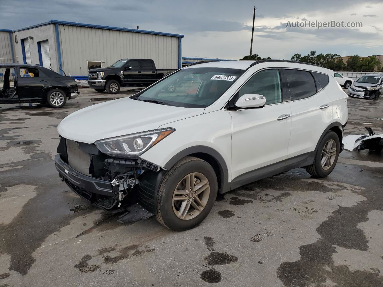 2018 Hyundai Santa Fe Sport  White vin: 5XYZU3LB9JG531249