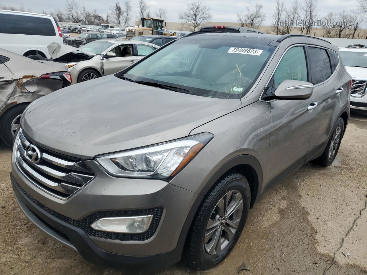 2014 Hyundai Santa Fe Sport  Gray vin: 5XYZU3LBXEG229765