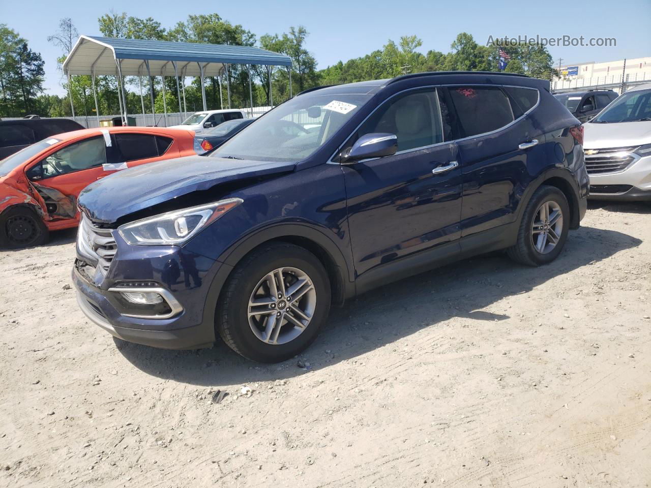 2018 Hyundai Santa Fe Sport  Синий vin: 5XYZU3LBXJG505422