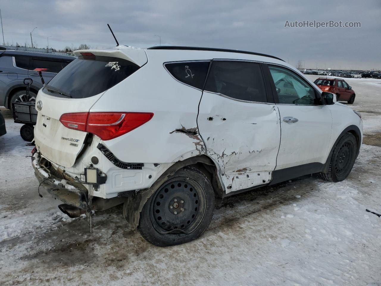 2014 Hyundai Santa Fe Sport  White vin: 5XYZUDLA5EG172596