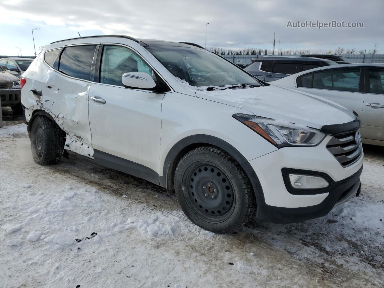 2014 Hyundai Santa Fe Sport  White vin: 5XYZUDLA5EG172596