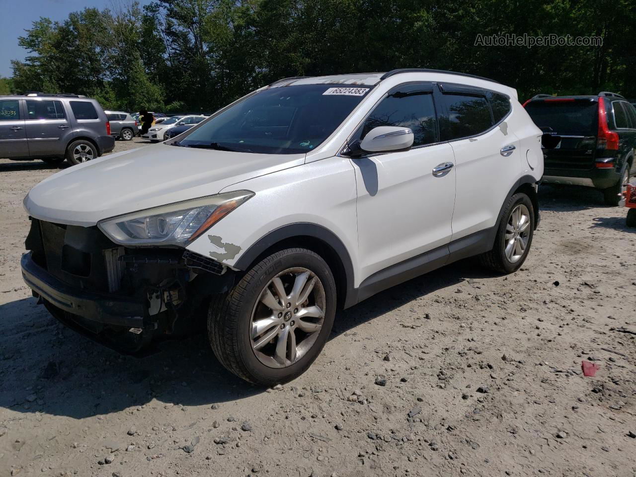 2013 Hyundai Santa Fe Sport  White vin: 5XYZUDLA7DG093476