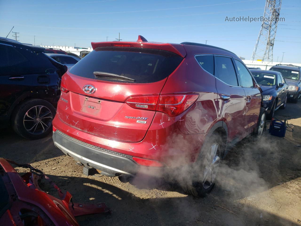 2013 Hyundai Santa Fe Sport  Red vin: 5XYZUDLA8DG122967