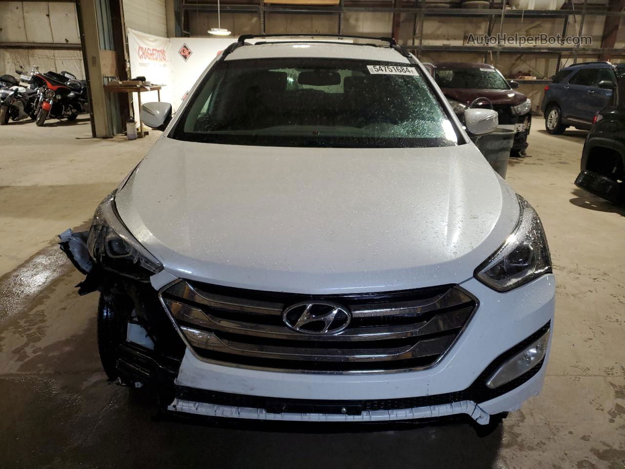 2013 Hyundai Santa Fe Sport  White vin: 5XYZUDLA9DG108012