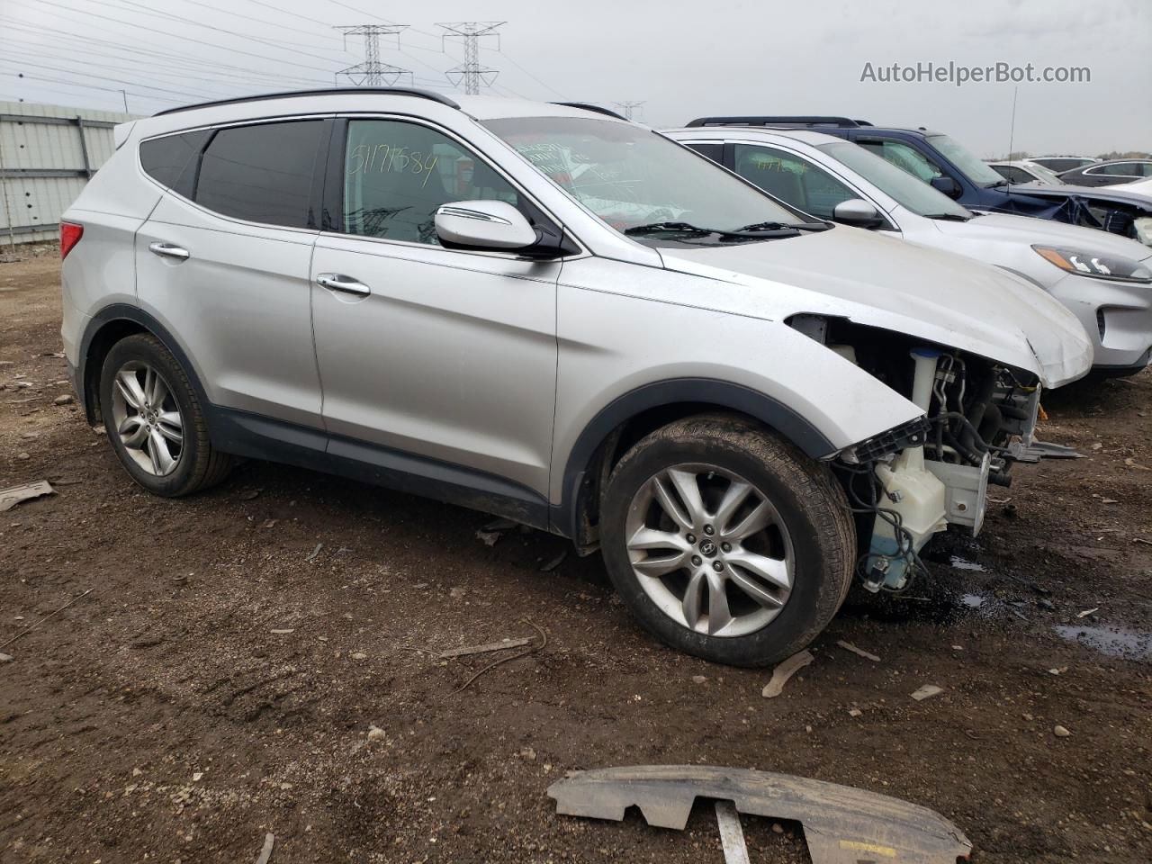 2013 Hyundai Santa Fe Sport  Silver vin: 5XYZUDLAXDG041033