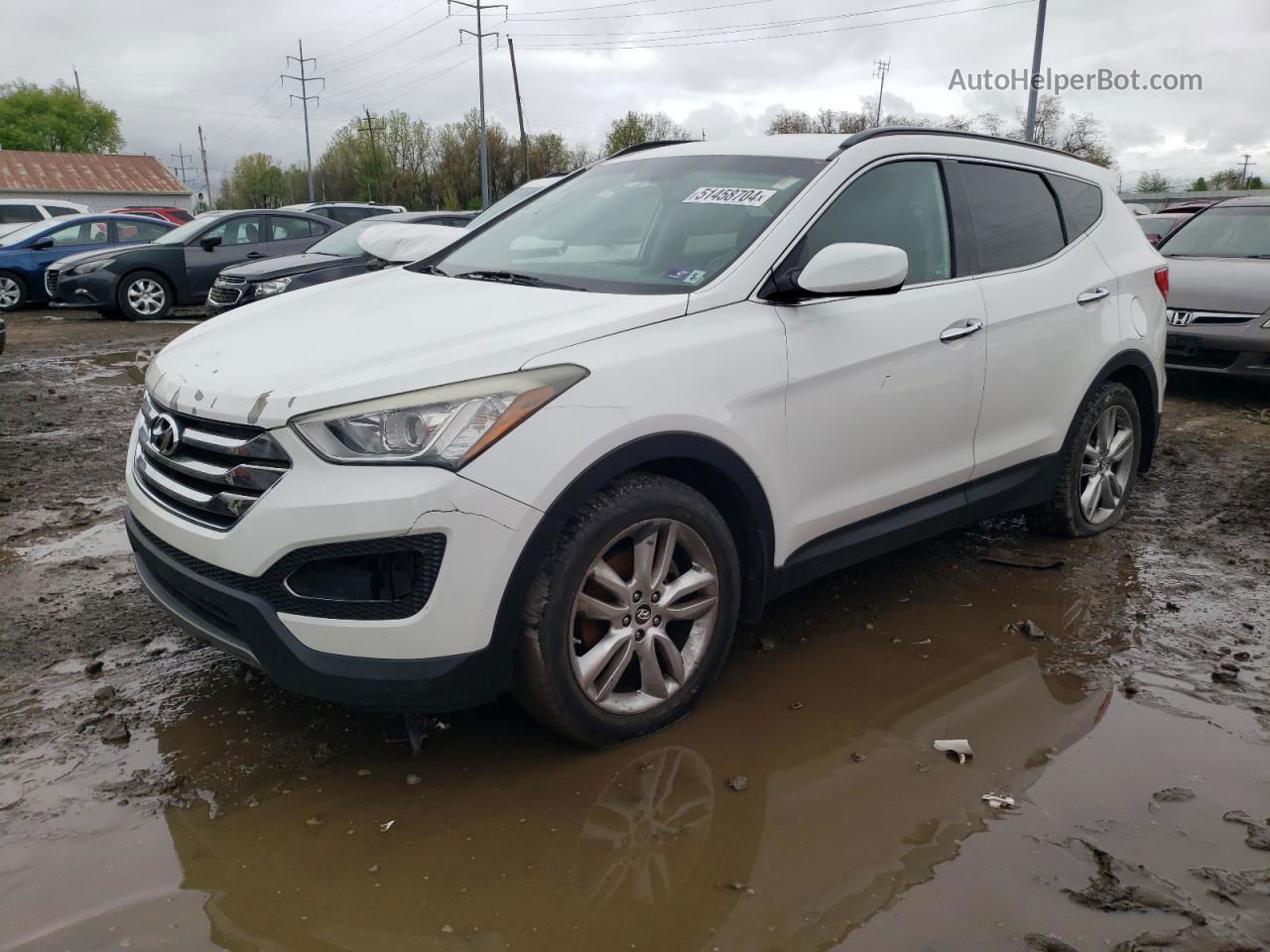 2013 Hyundai Santa Fe Sport  White vin: 5XYZUDLAXDG071262