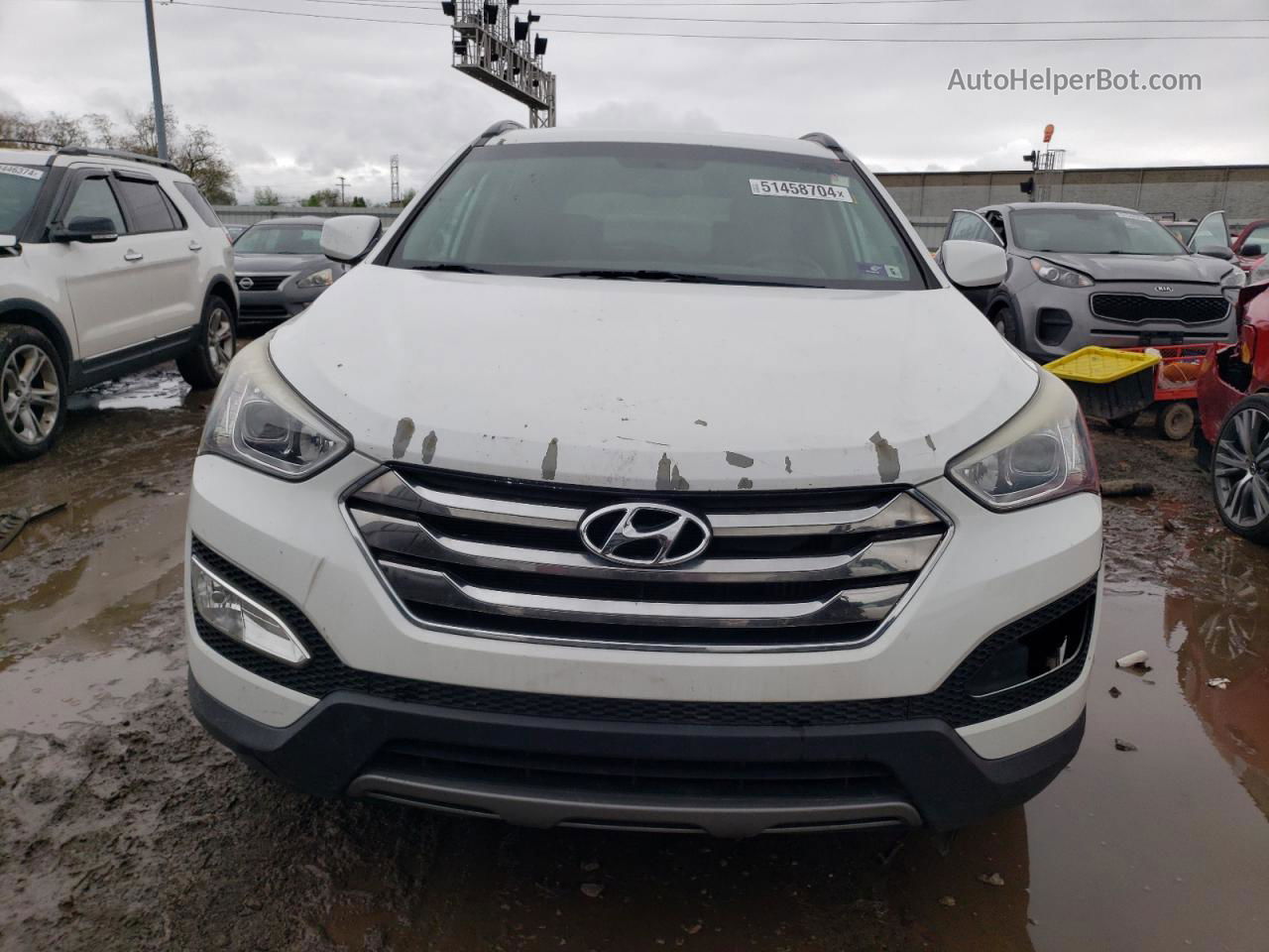 2013 Hyundai Santa Fe Sport  White vin: 5XYZUDLAXDG071262