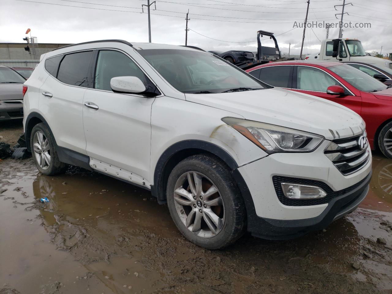 2013 Hyundai Santa Fe Sport  White vin: 5XYZUDLAXDG071262