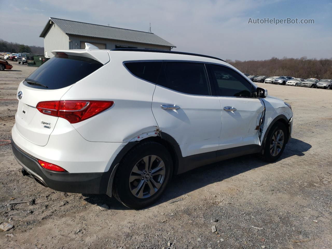 2014 Hyundai Santa Fe Sport  White vin: 5XYZUDLB3EG190345