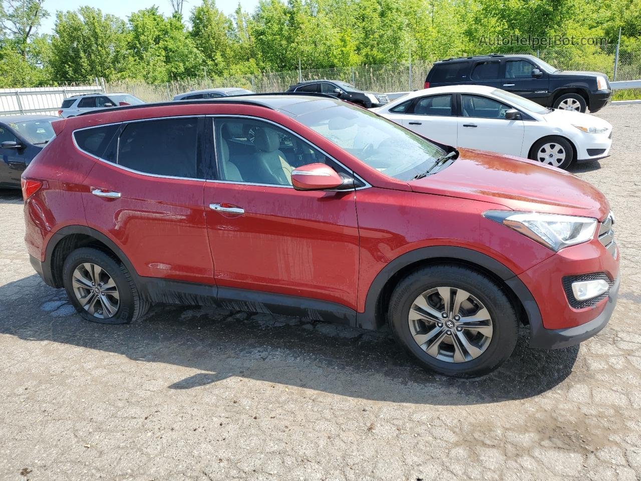 2014 Hyundai Santa Fe Sport Красный vin: 5XYZUDLB3EG195478