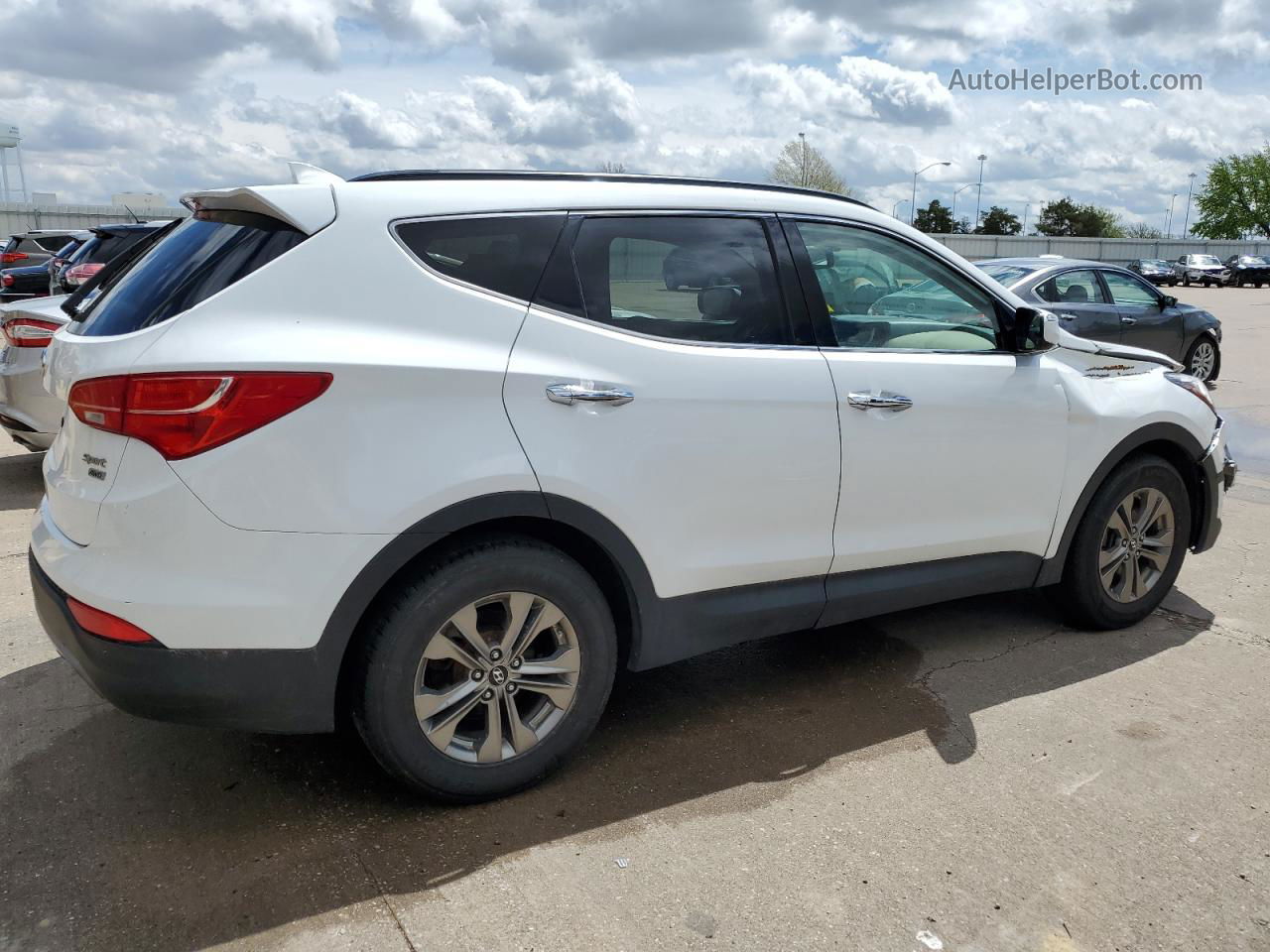 2014 Hyundai Santa Fe Sport  White vin: 5XYZUDLB4EG160285