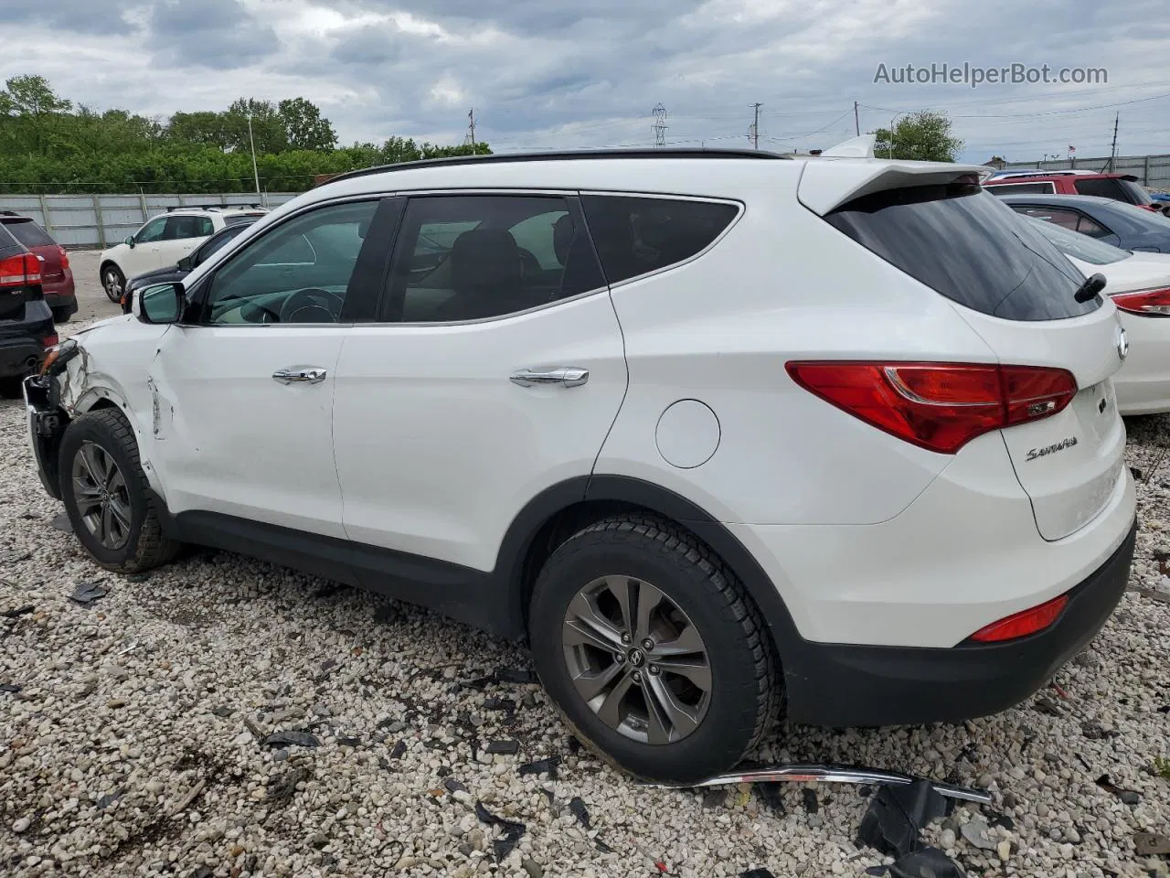 2014 Hyundai Santa Fe Sport  White vin: 5XYZUDLB5EG212054