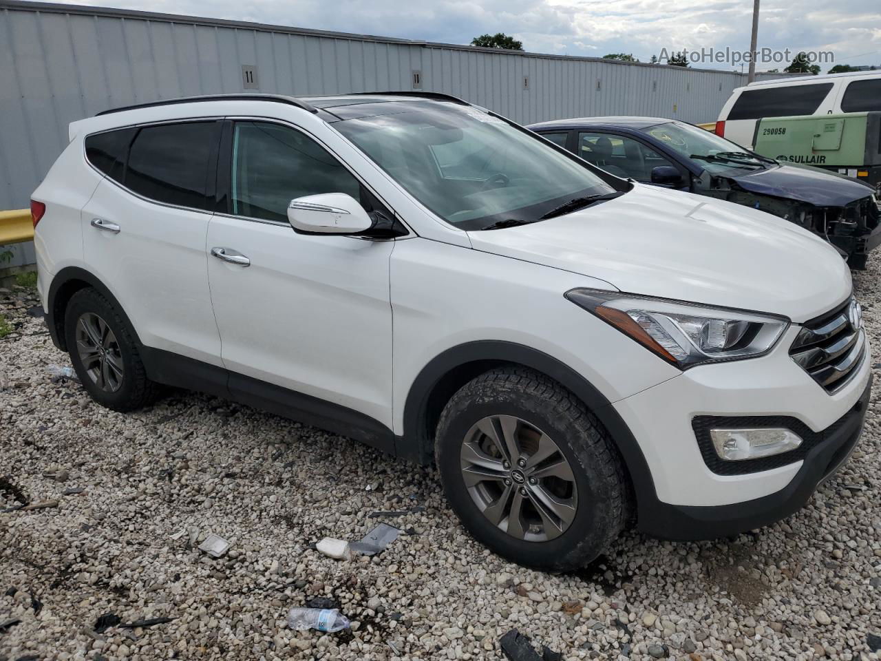 2014 Hyundai Santa Fe Sport  White vin: 5XYZUDLB5EG212054