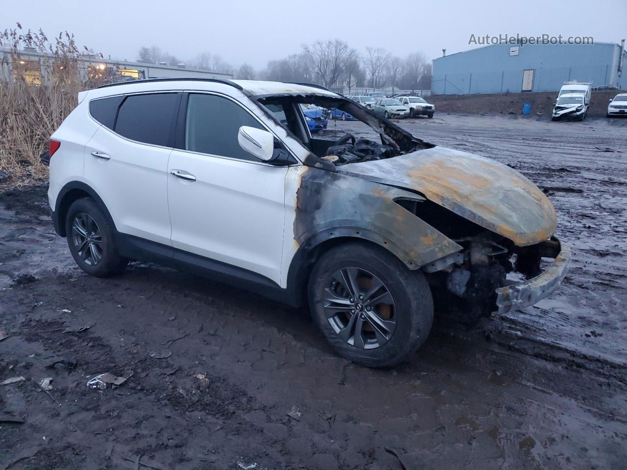 2013 Hyundai Santa Fe Sport  White vin: 5XYZUDLB6DG009043