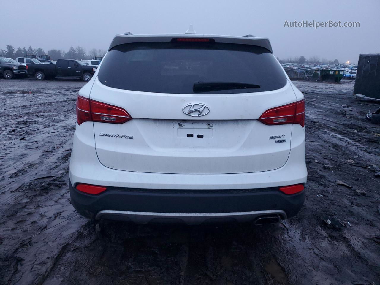 2013 Hyundai Santa Fe Sport  White vin: 5XYZUDLB6DG009043