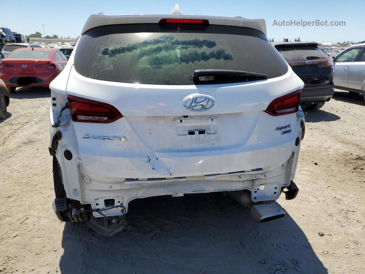 2018 Hyundai Santa Fe Sport  White vin: 5XYZUDLB6JG537094