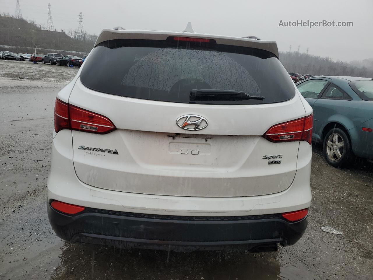 2013 Hyundai Santa Fe Sport  White vin: 5XYZUDLB8DG052220