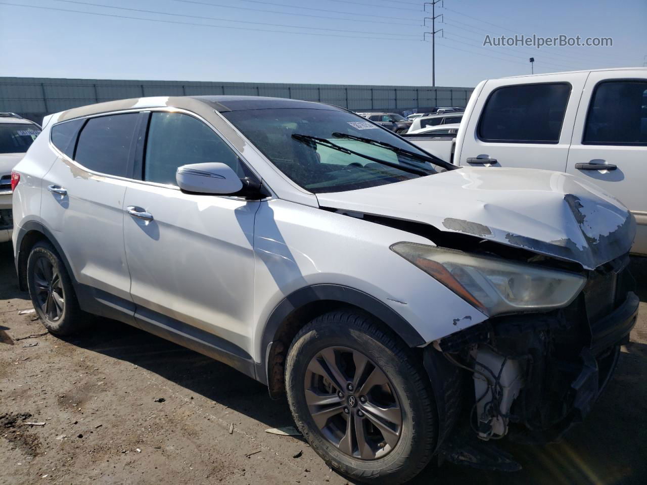 2013 Hyundai Santa Fe Sport  White vin: 5XYZUDLBXDG055880