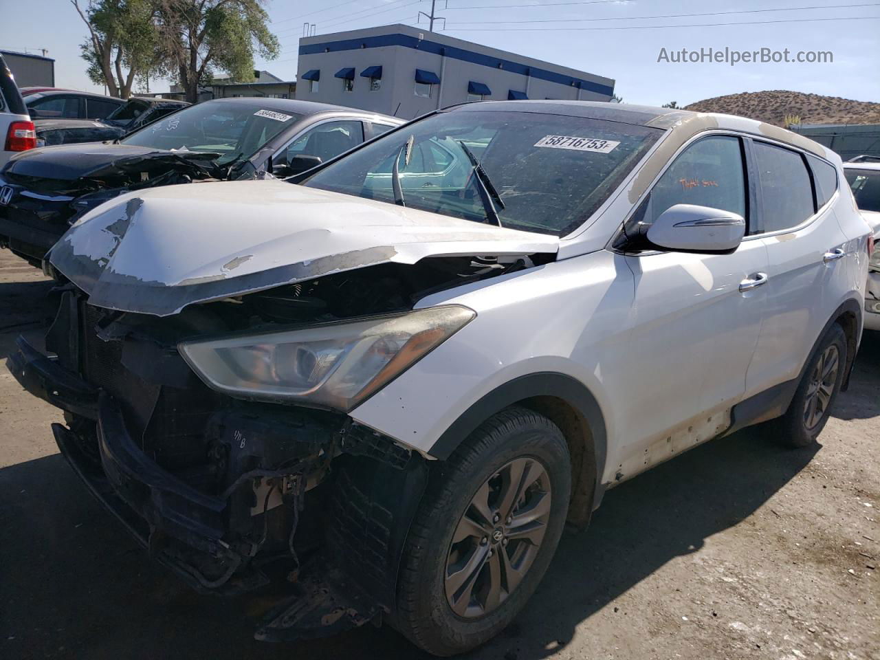 2013 Hyundai Santa Fe Sport  White vin: 5XYZUDLBXDG055880