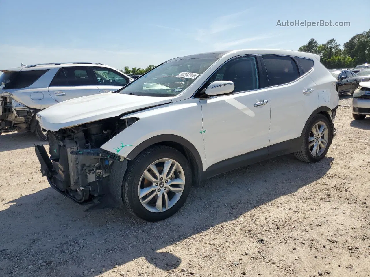 2013 Hyundai Santa Fe Sport  White vin: 5XYZW3LA1DG067363