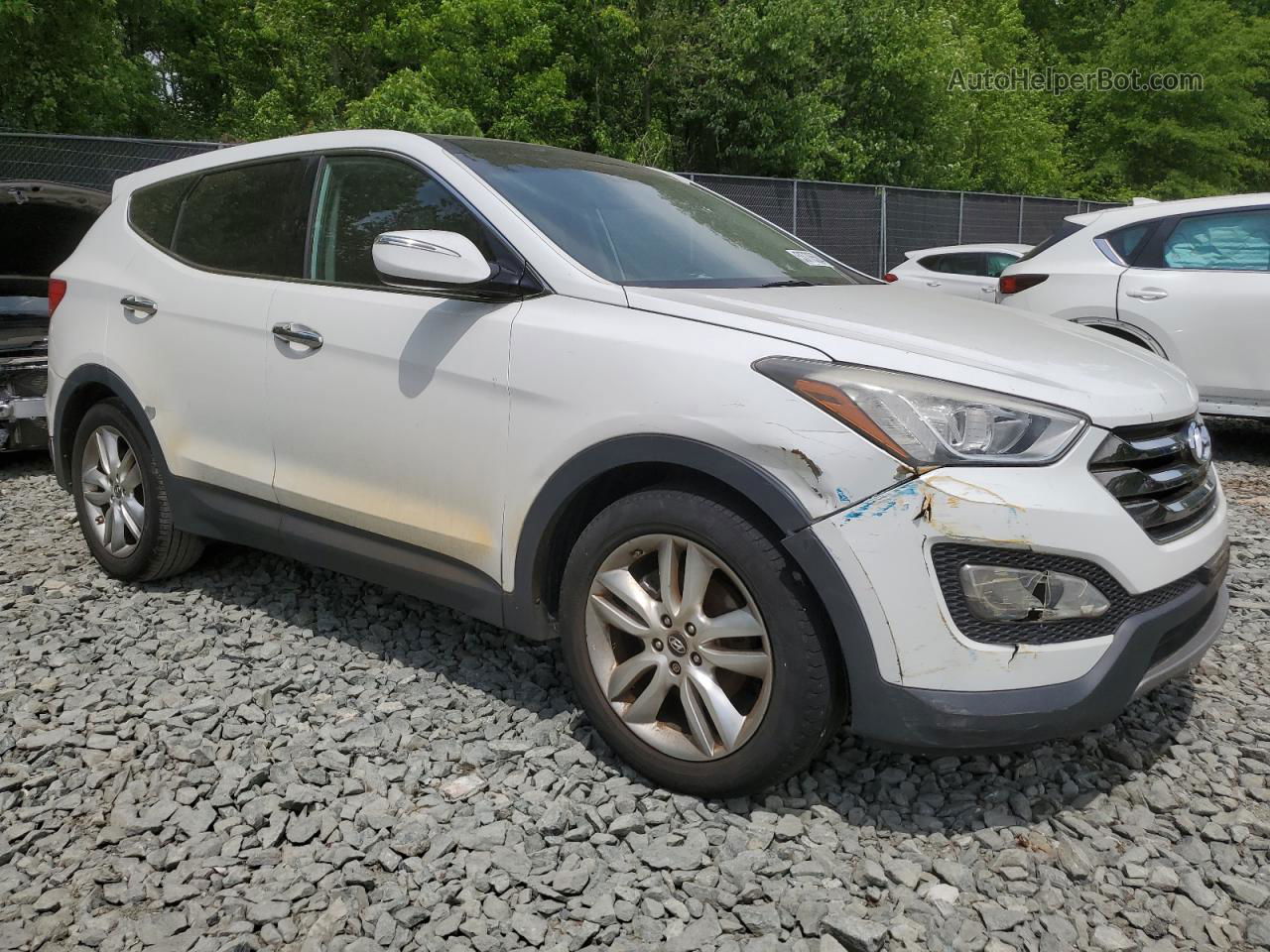 2013 Hyundai Santa Fe Sport  White vin: 5XYZW3LA4DG097389