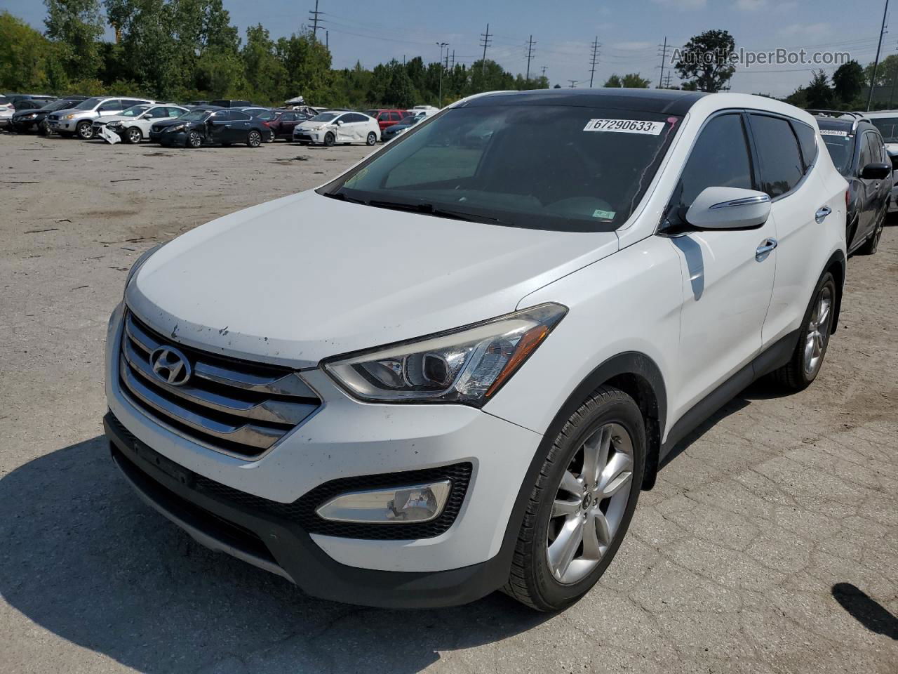 2013 Hyundai Santa Fe Sport  White vin: 5XYZW3LA5DG037654