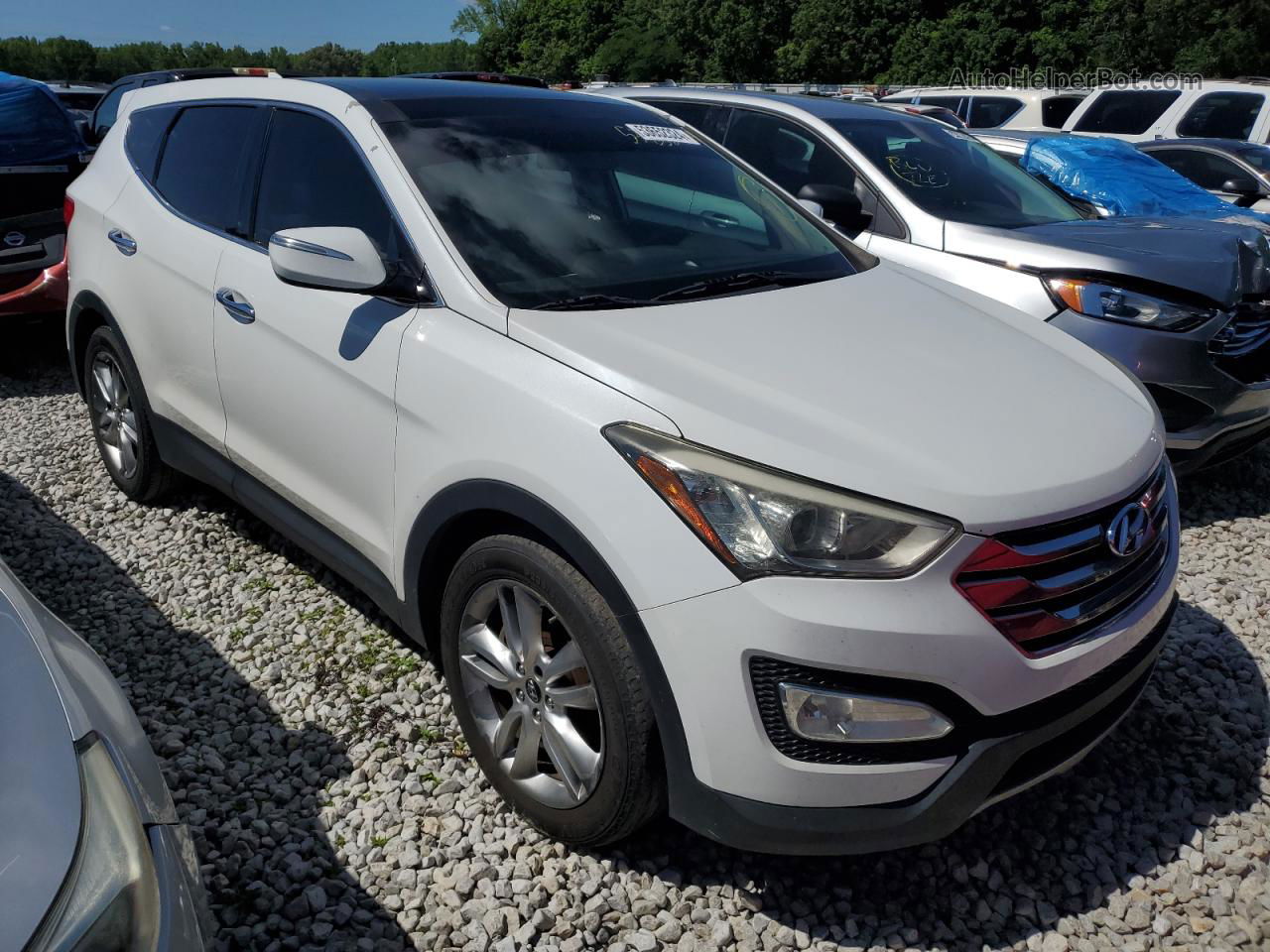 2013 Hyundai Santa Fe Sport  White vin: 5XYZW3LA5DG051392