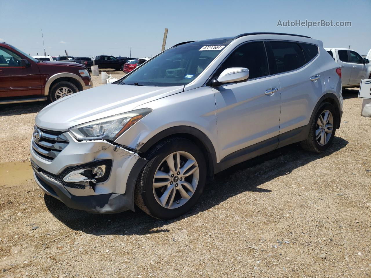 2014 Hyundai Santa Fe Sport  Silver vin: 5XYZW3LA6EG184292