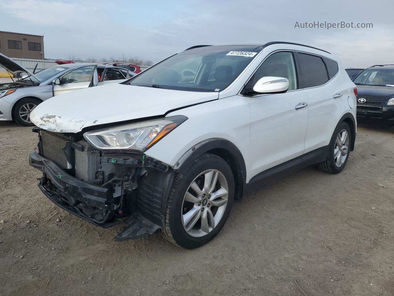 2014 Hyundai Santa Fe Sport  White vin: 5XYZW3LA8EG165548