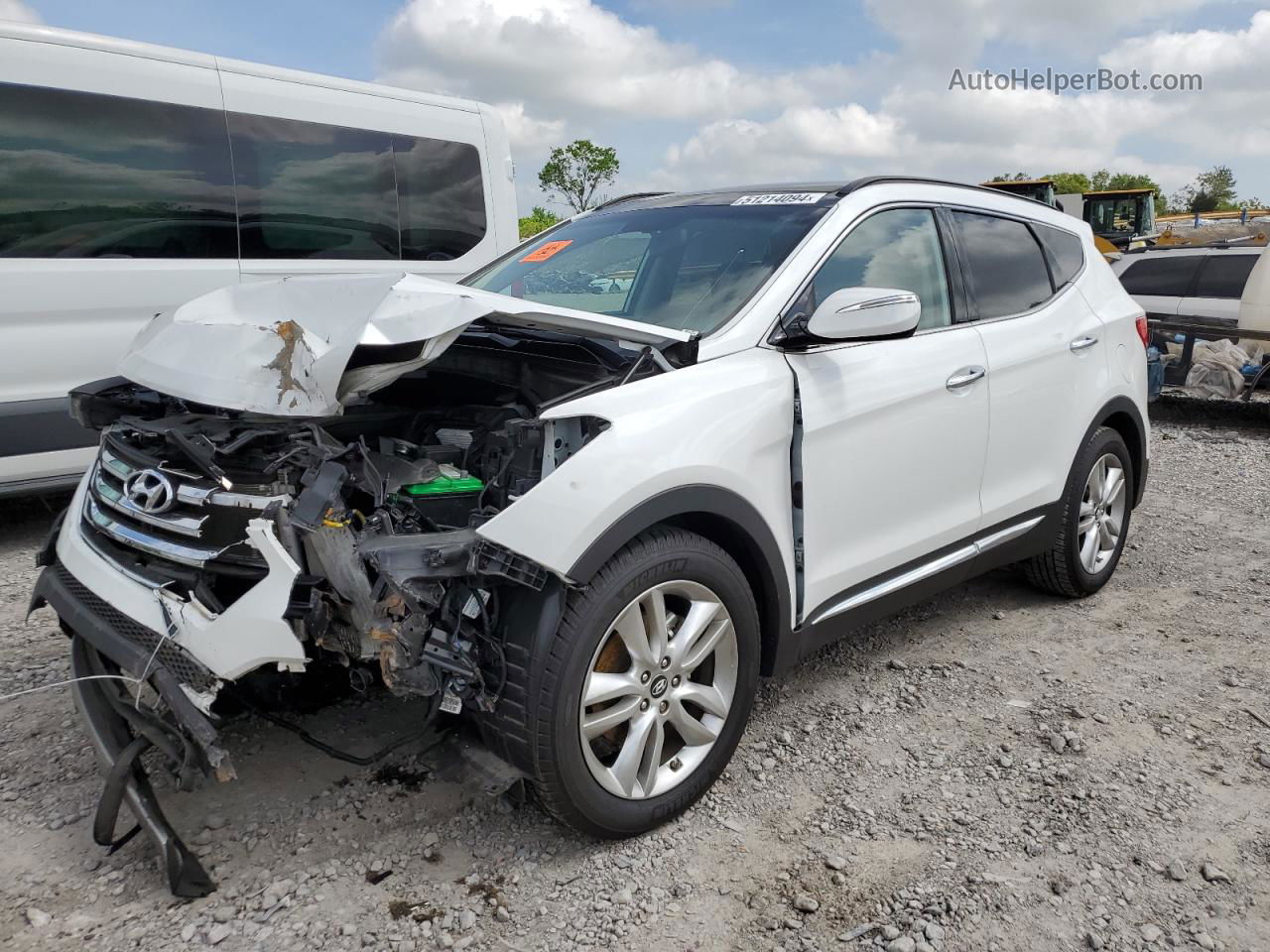 2014 Hyundai Santa Fe Sport  White vin: 5XYZW3LAXEG136262