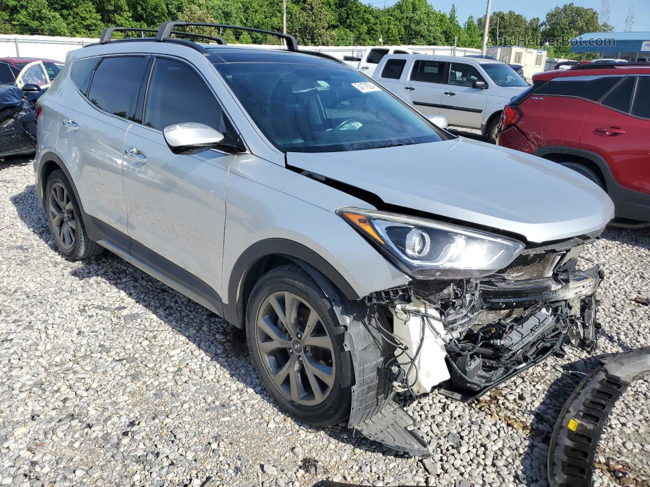 2018 Hyundai Santa Fe Sport  Silver vin: 5XYZW4LAXJG504066