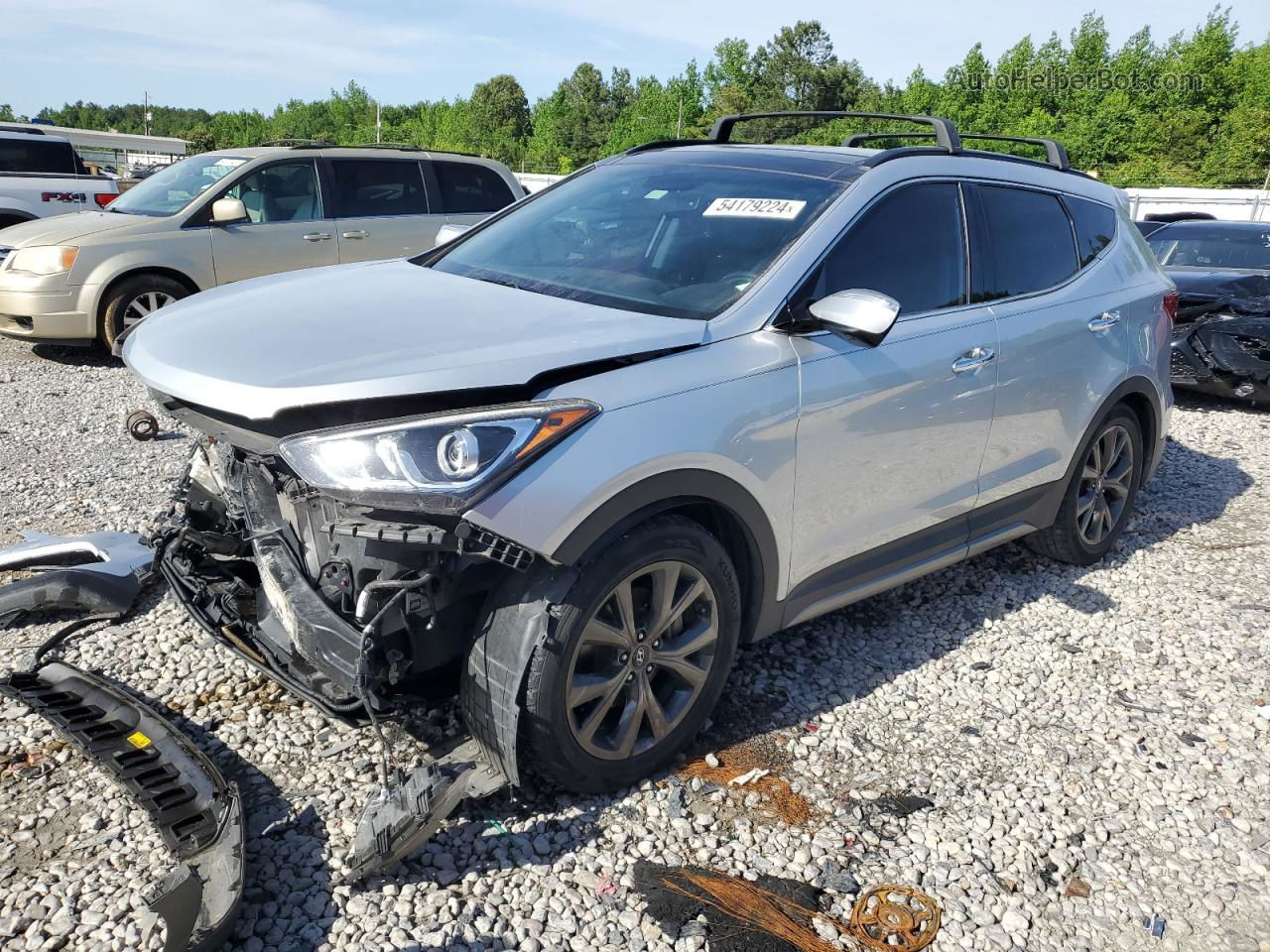 2018 Hyundai Santa Fe Sport  Silver vin: 5XYZW4LAXJG504066