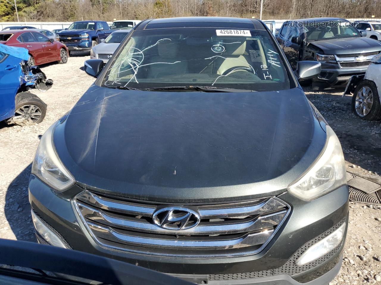 2013 Hyundai Santa Fe Sport  Gray vin: 5XYZWDLA2DG099759