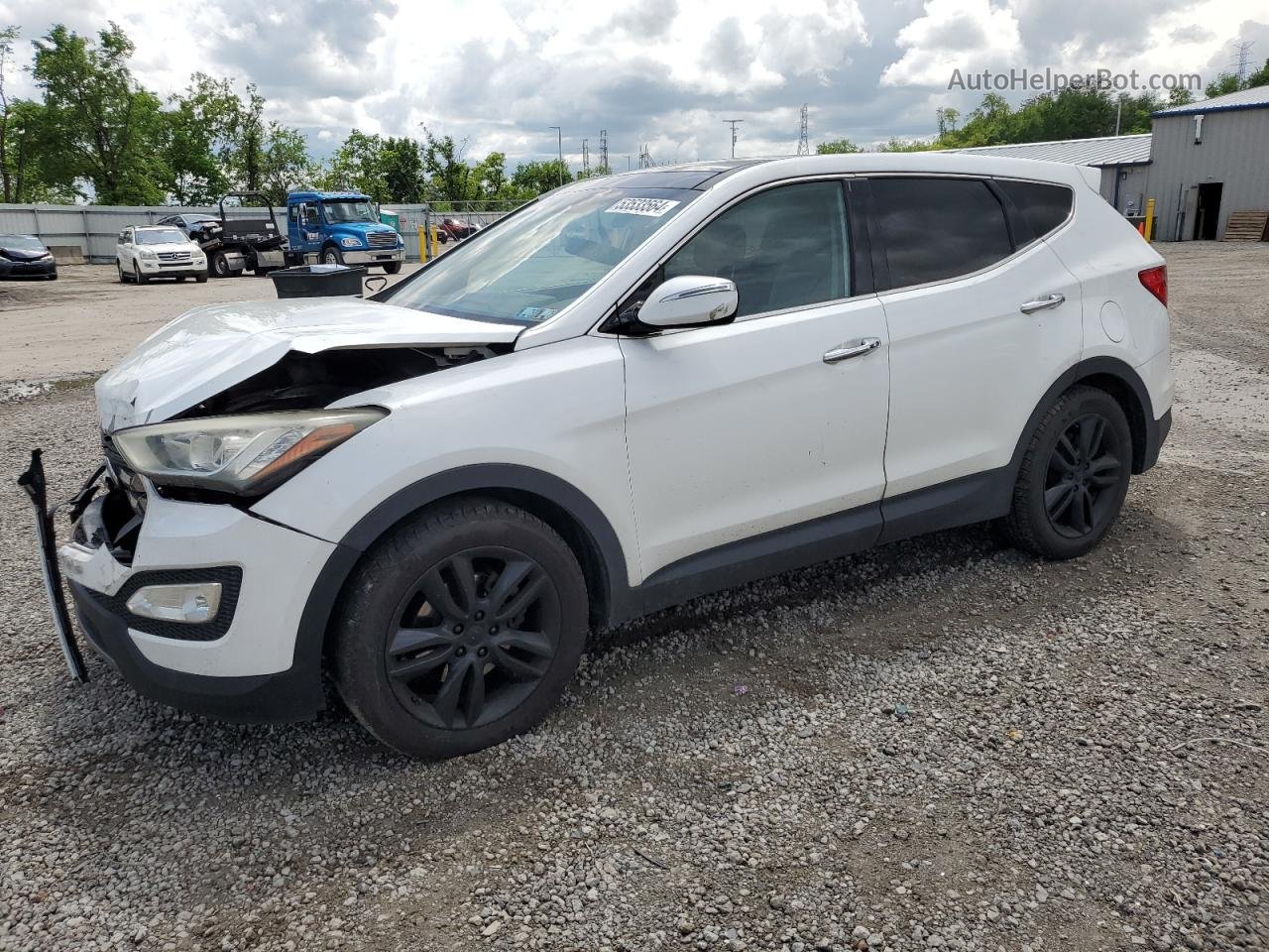 2013 Hyundai Santa Fe Sport  White vin: 5XYZWDLA3DG060694