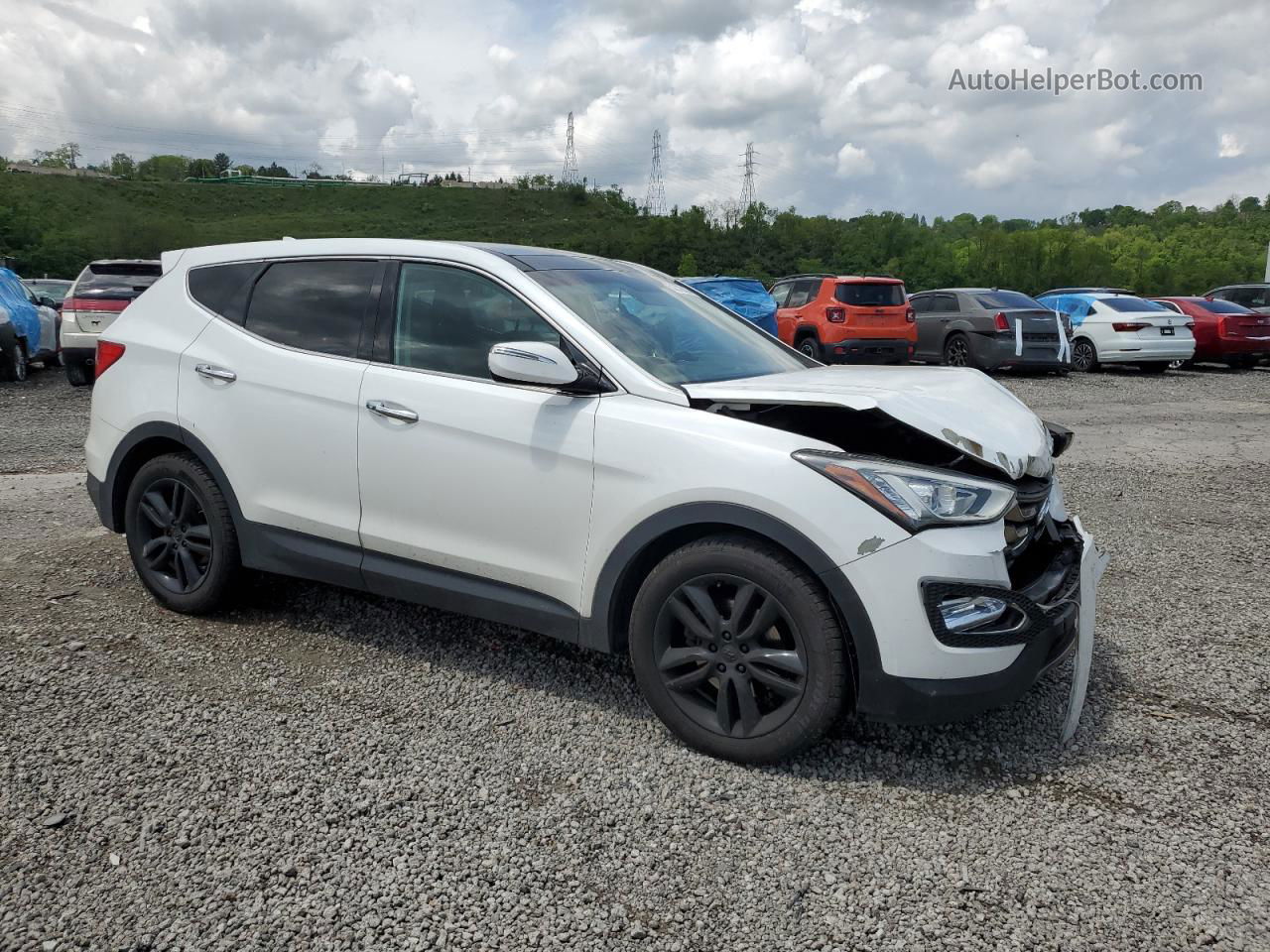 2013 Hyundai Santa Fe Sport  White vin: 5XYZWDLA3DG060694