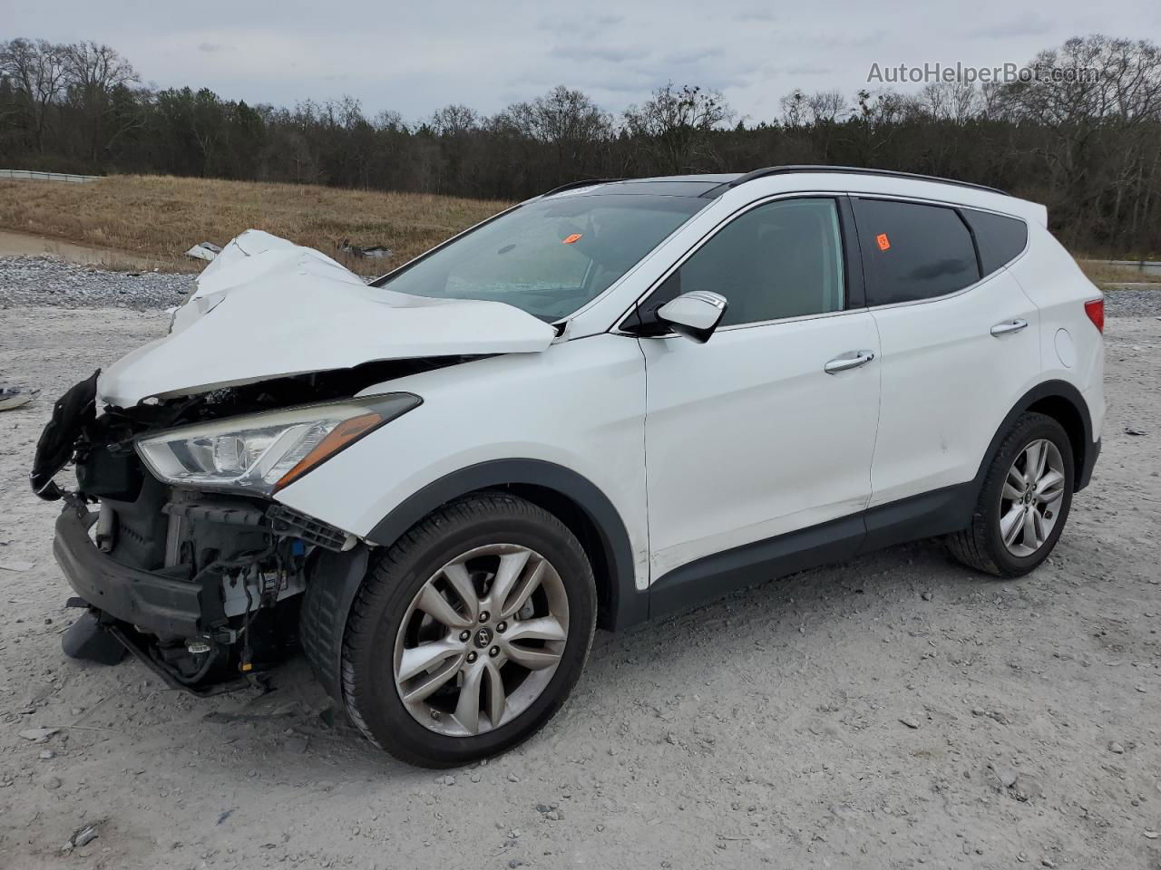 2014 Hyundai Santa Fe Sport  White vin: 5XYZWDLA3EG130177