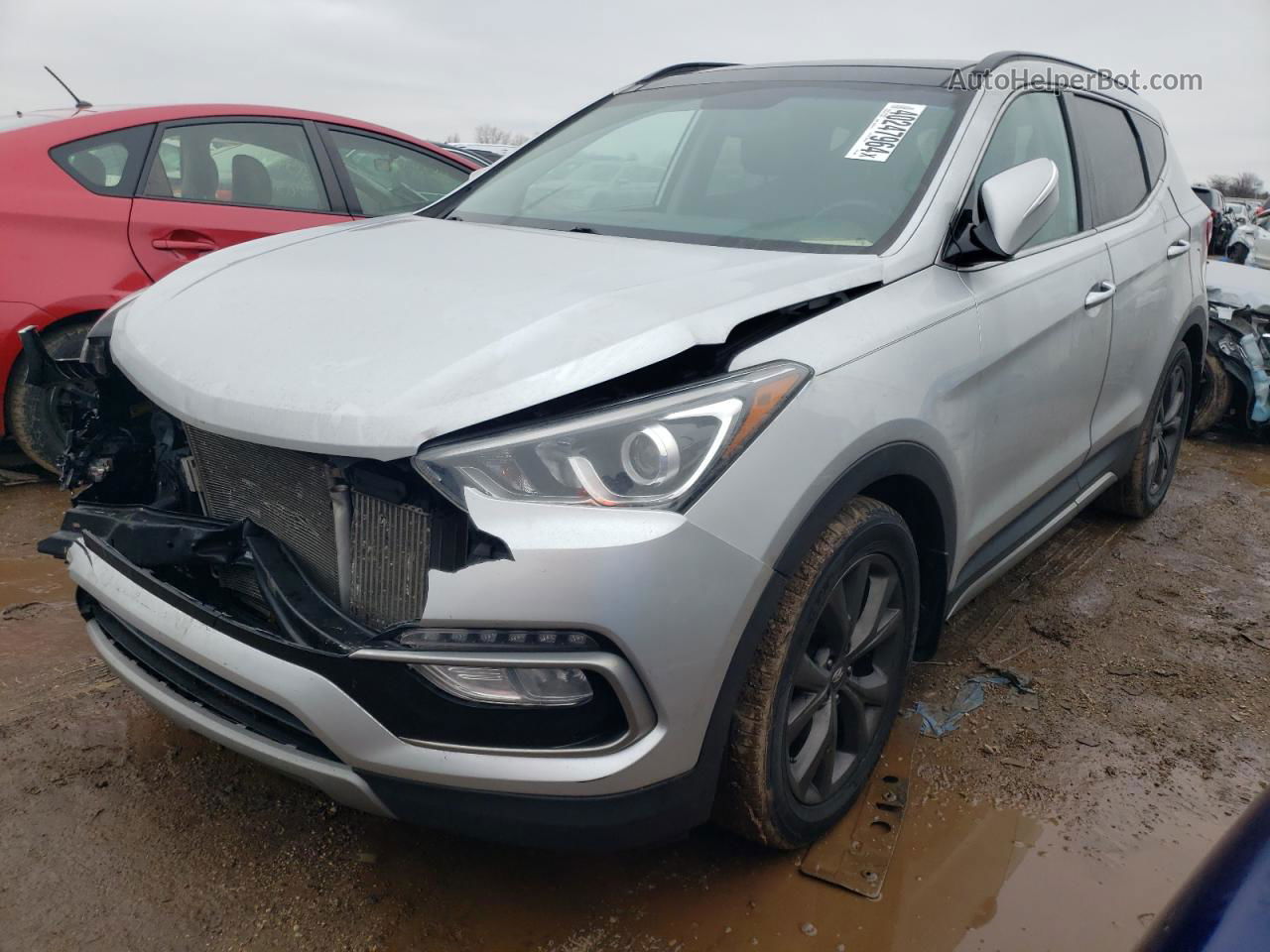 2018 Hyundai Santa Fe Sport  Серебряный vin: 5XYZWDLA5JG508509