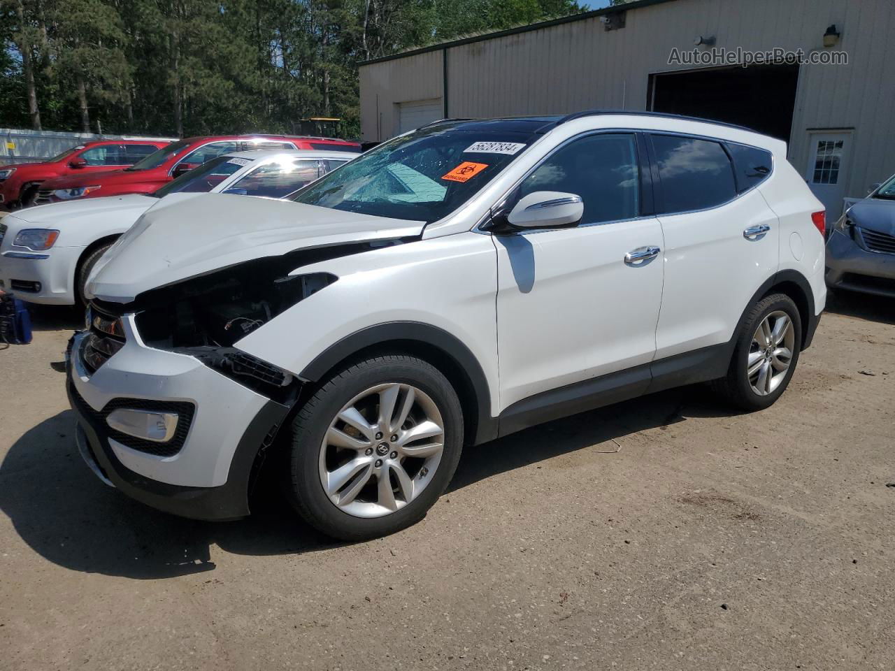 2014 Hyundai Santa Fe Sport  White vin: 5XYZWDLA6EG210363