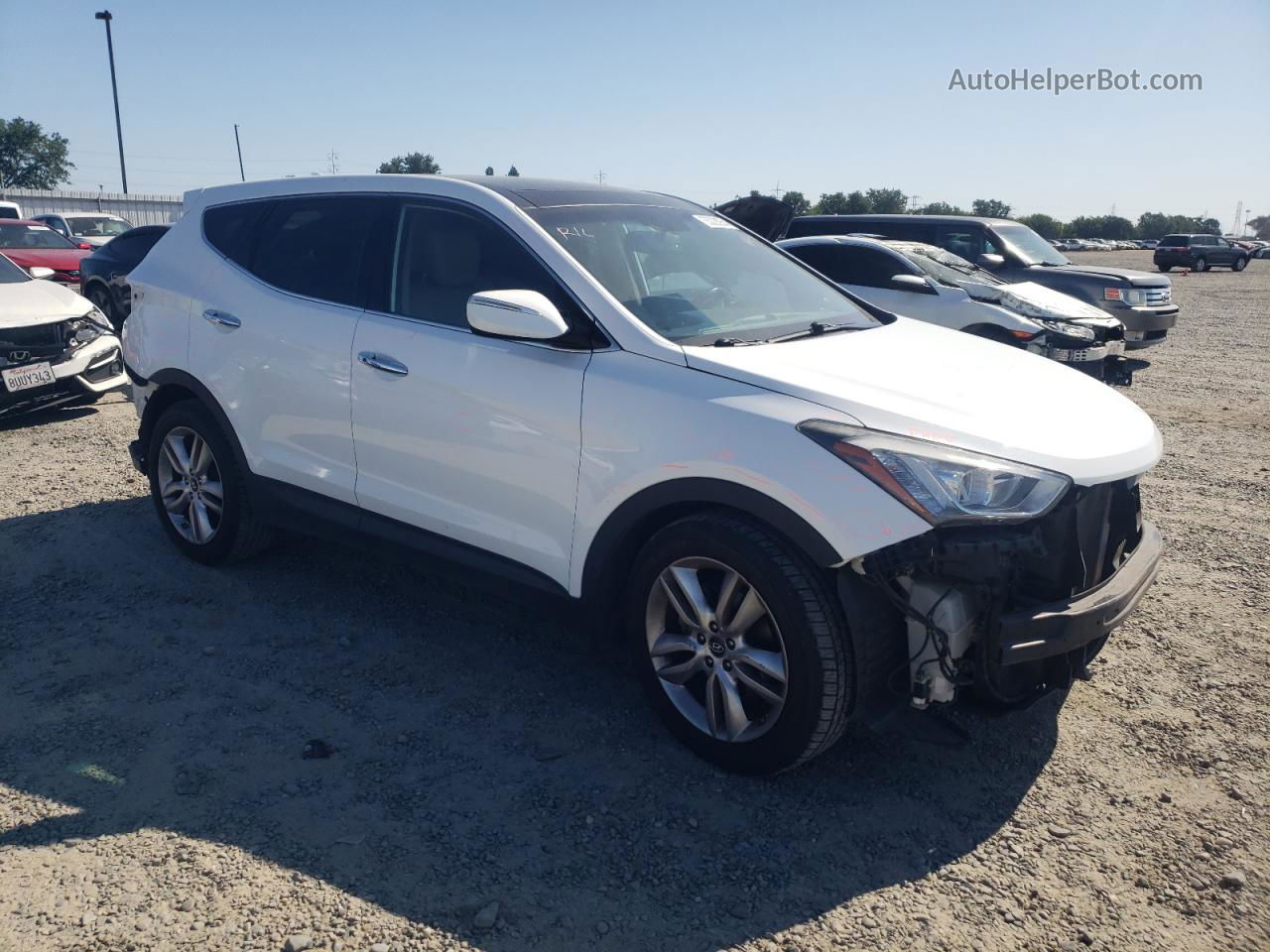 2013 Hyundai Santa Fe Sport  White vin: 5XYZWDLA7DG068278