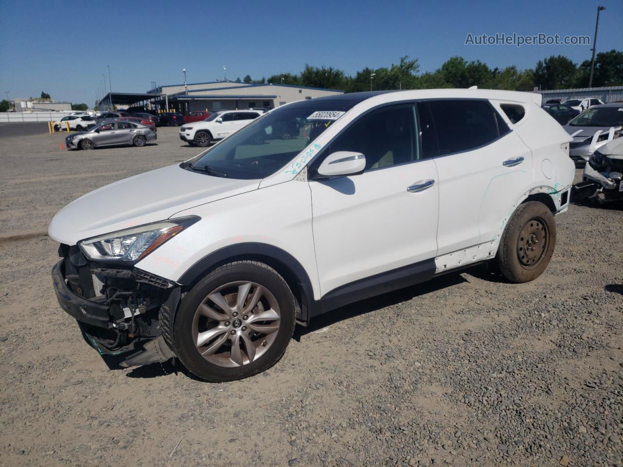 2013 Hyundai Santa Fe Sport  White vin: 5XYZWDLA7DG068278