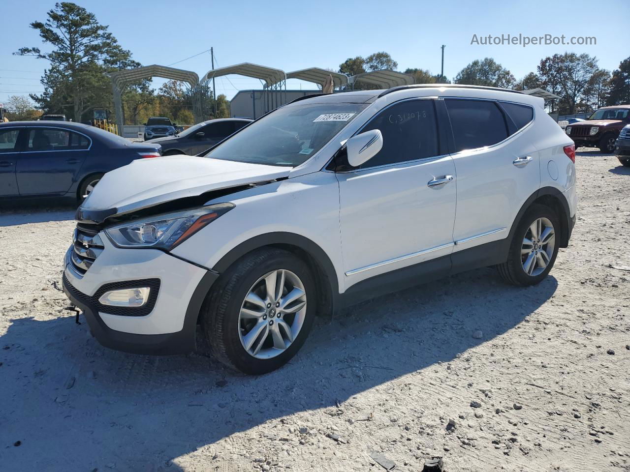 2014 Hyundai Santa Fe Sport  White vin: 5XYZWDLA8EG211711