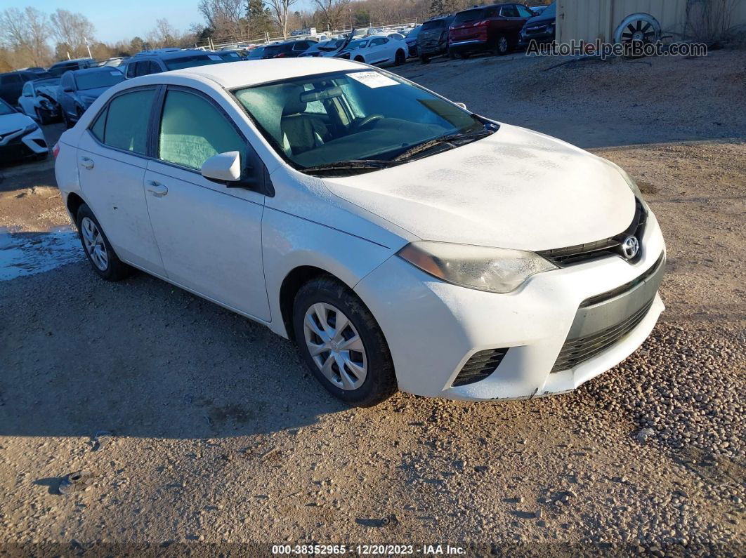 2014 Toyota Corolla Le Eco White vin: 5YFBPRHE1EP016679