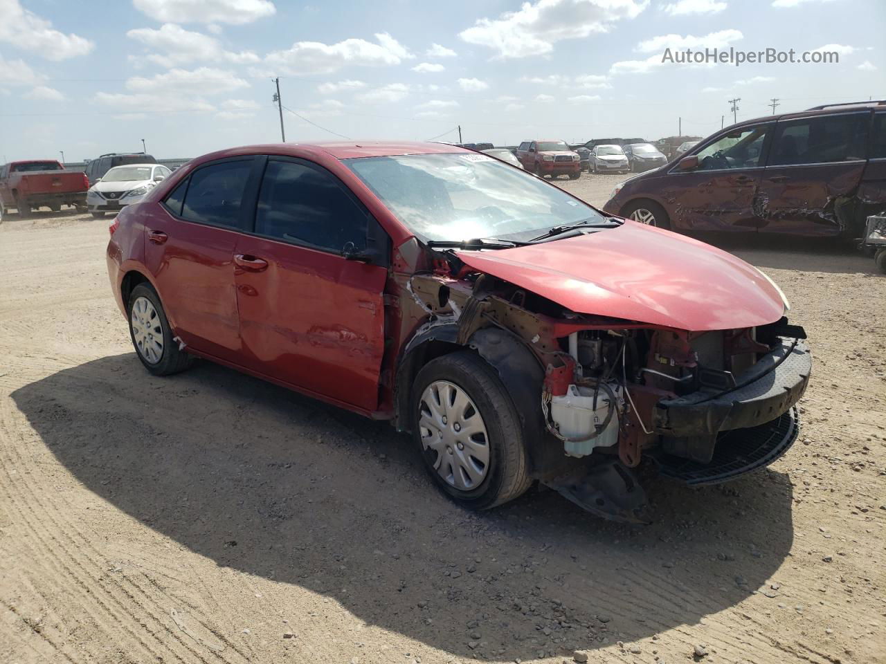 2014 Toyota Corolla L Red vin: 5YFBURHE0EP122758