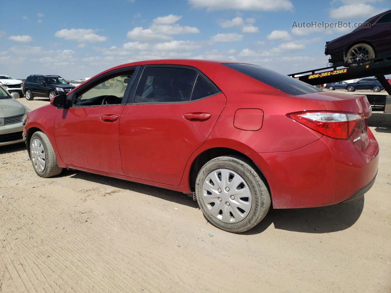 2014 Toyota Corolla L Красный vin: 5YFBURHE0EP122758