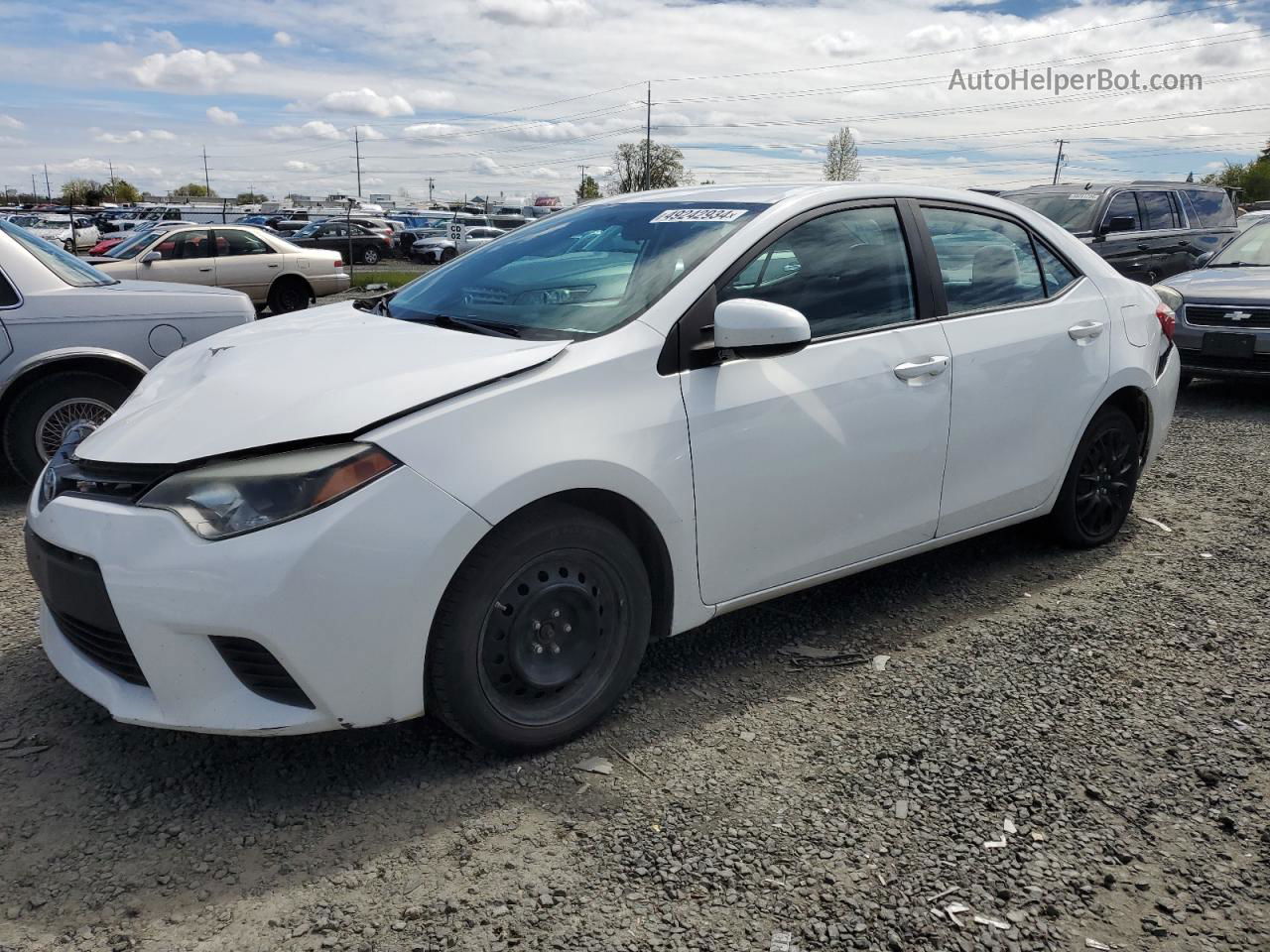 2014 Toyota Corolla L White vin: 5YFBURHE0EP140628