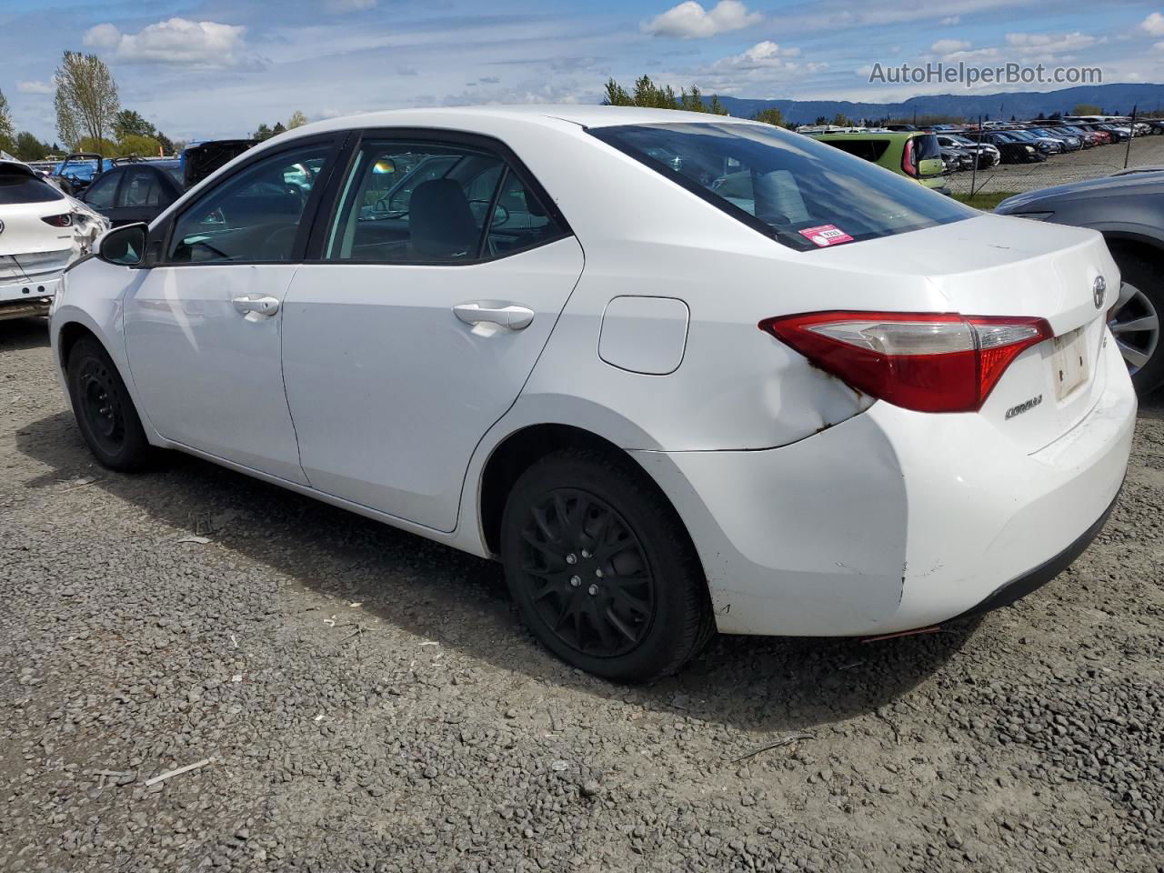 2014 Toyota Corolla L Белый vin: 5YFBURHE0EP140628