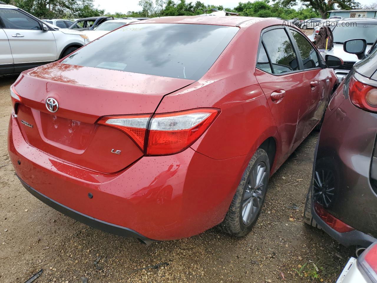 2015 Toyota Corolla L Red vin: 5YFBURHE0FP247177