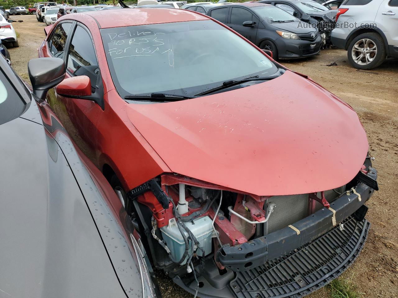 2015 Toyota Corolla L Red vin: 5YFBURHE0FP247177
