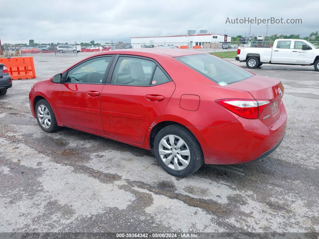 2015 Toyota Corolla Le Red vin: 5YFBURHE0FP248863