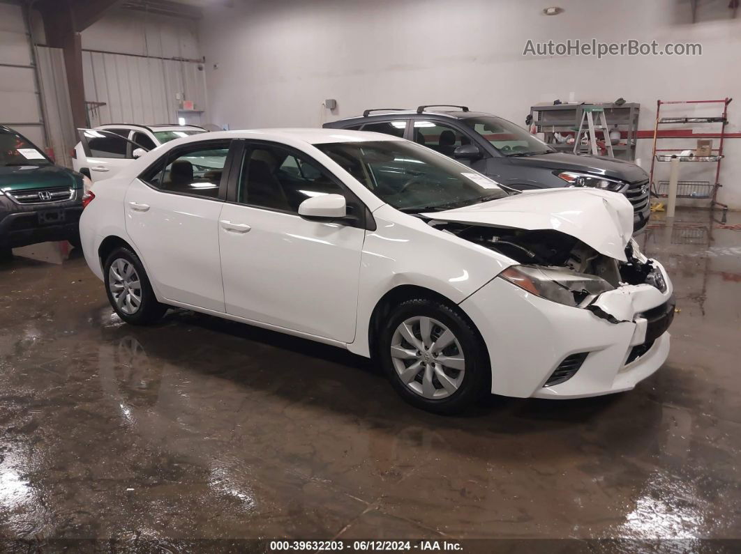 2016 Toyota Corolla Le White vin: 5YFBURHE0GP434551